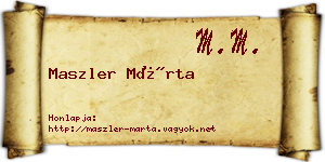 Maszler Márta névjegykártya