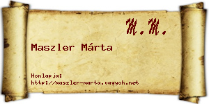 Maszler Márta névjegykártya