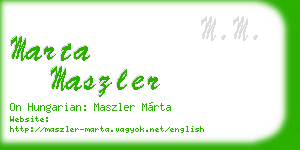 marta maszler business card