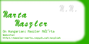 marta maszler business card